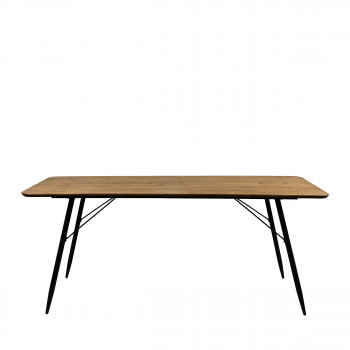 Roger - Table à manger en bois et métal 200x90cm