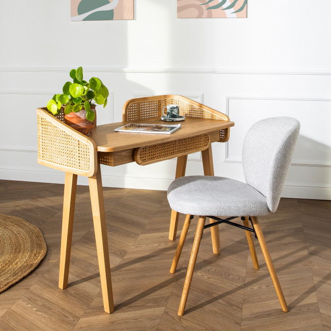 Lyset - Bureau en bois et cannage