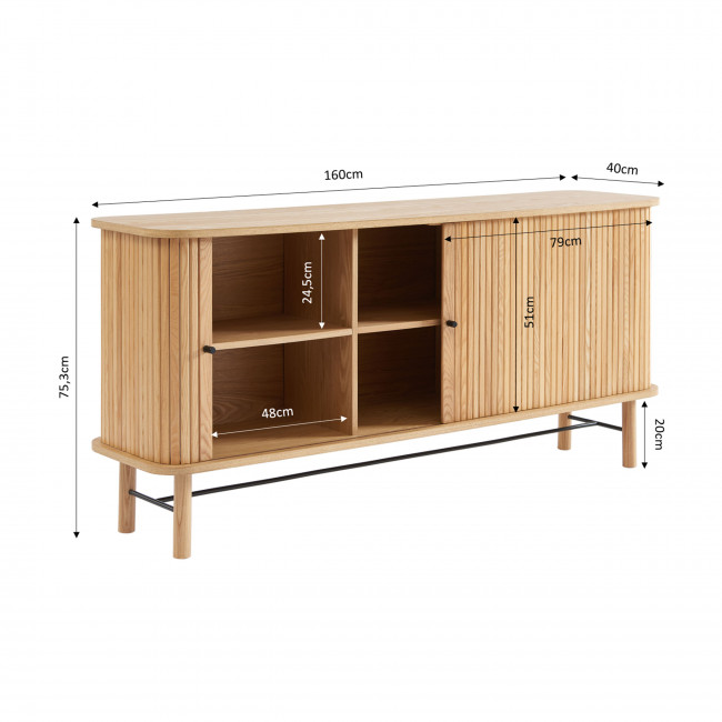 Mati - Buffet 2 portes en bois L160cm