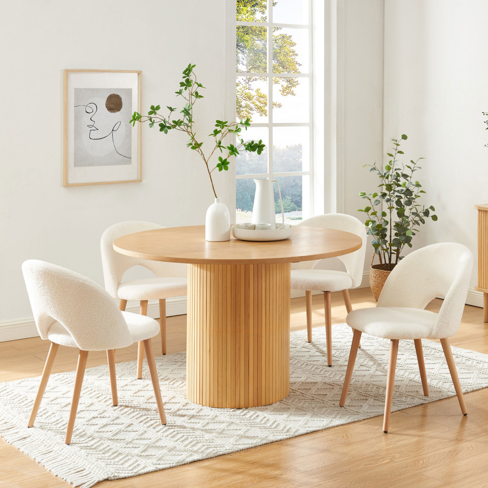 Table à manger extensible Brixton 160-200cm bois et noir + 6 chaises Suedia  multicouleurs