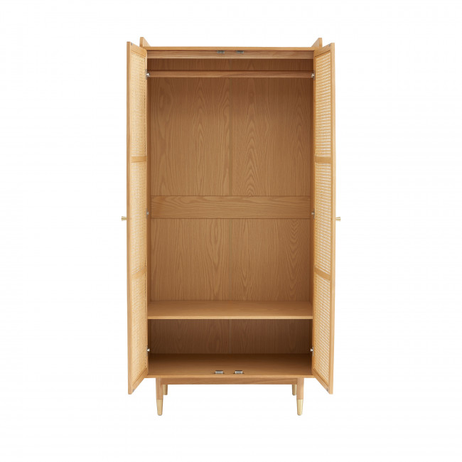 Bombong - Armoire 2 portes en bois et cannage