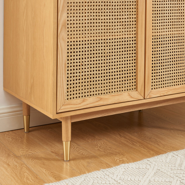 Bombong - Armoire 2 portes en bois et cannage