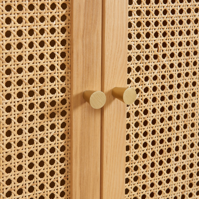 Bombong - Armoire 2 portes en bois et cannage