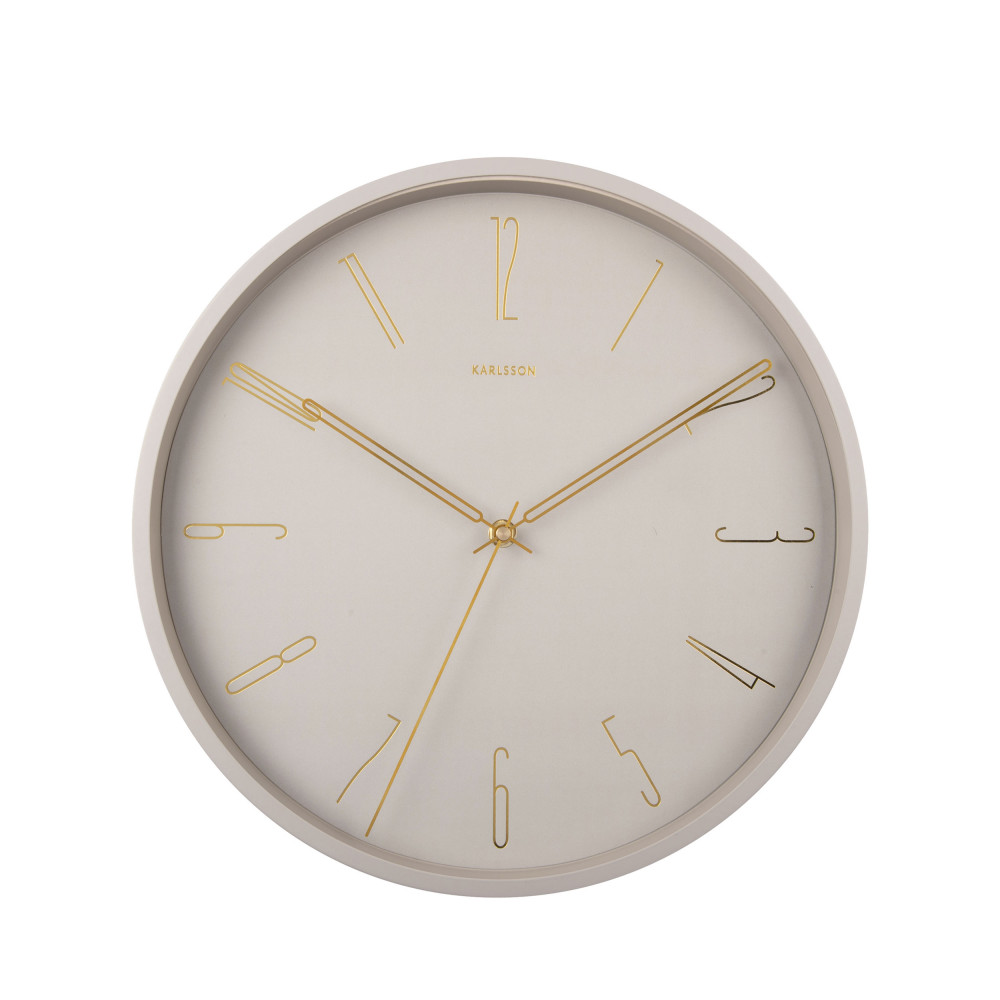 Belle Numbers - Horloge murale ronde ø35cm - Couleur - Gris