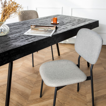 Jolan - Lot de 2 chaises en tissu et métal