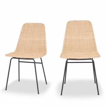 Somba - Lot de 2 chaises en rotin tressé