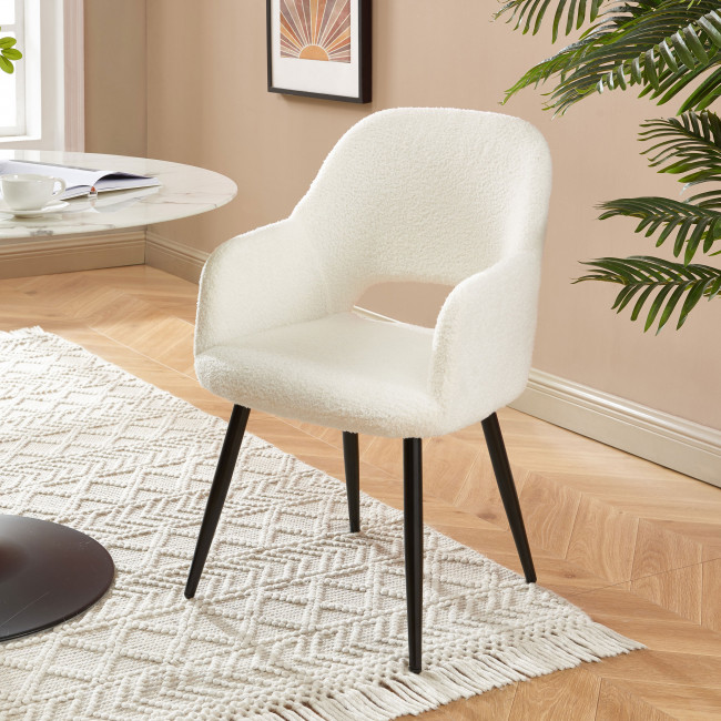 Junia - Fauteuil en tissu bouclette