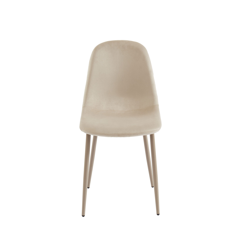 Lot de 4 chaises SUZIE velours côtelé taupe