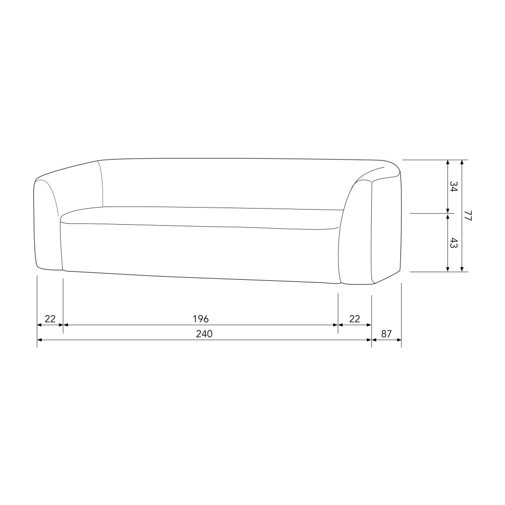 Canapé d'angle droit en chenille L274cm BePureHome - SLOPING