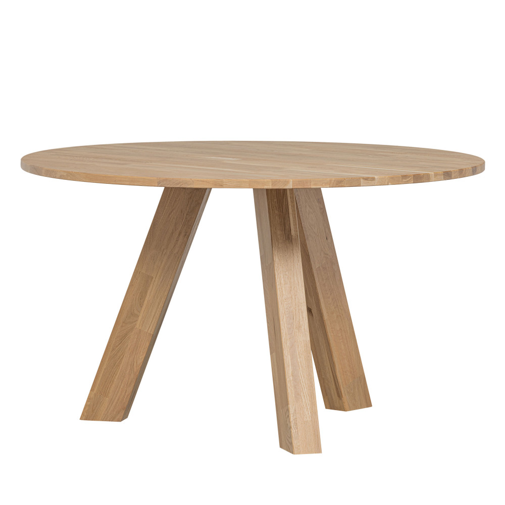 Rhonda - Table à manger ronde en bois Ø129cm - Couleur - Bois clair