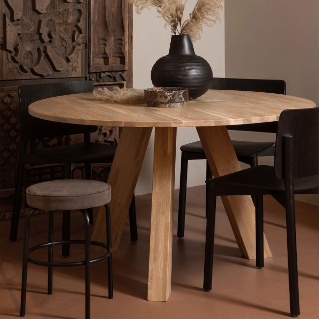 Rhonda - Table à manger ronde en bois Ø129cm