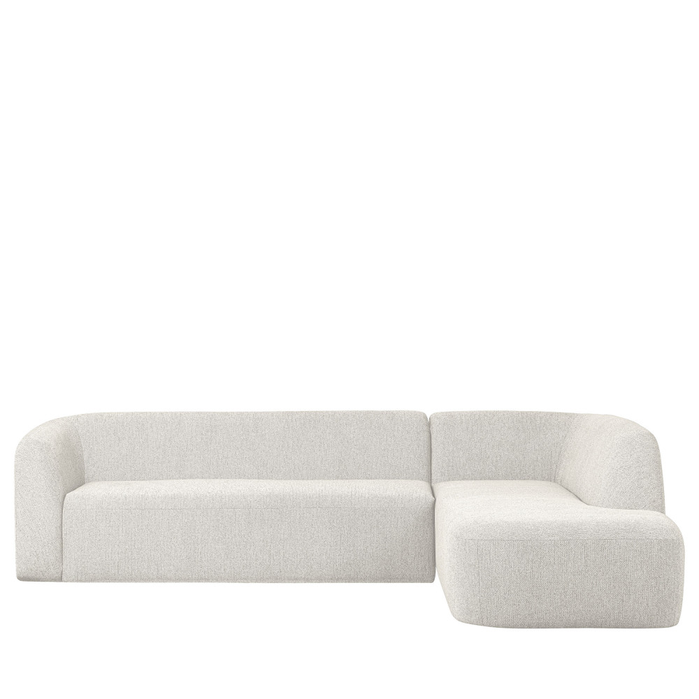 Canapé d'angle Blanc Tissu Contemporain Confort Promotion