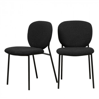 Dalby - Lot de 2 chaises en tissu bouclette et métal