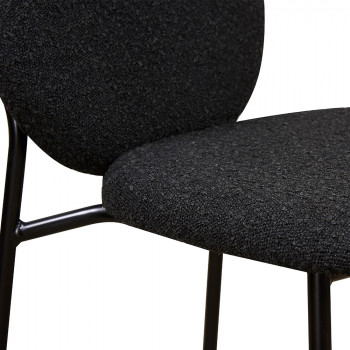 Dalby - Lot de 2 chaises en tissu bouclette et métal