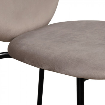 Dalby - Lot de 2 tabourets de bar en velours et métal 65cm