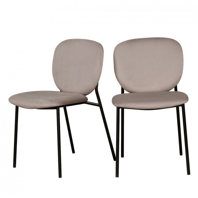 Dalby - Lot de 2 chaises en velours et métal