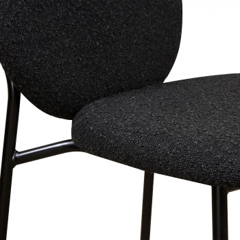 Dalby - Lot de 2 tabourets de bar en tissu bouclette et métal 65cm