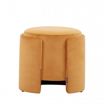 Lilo - Pouf rond en velours ø43cm