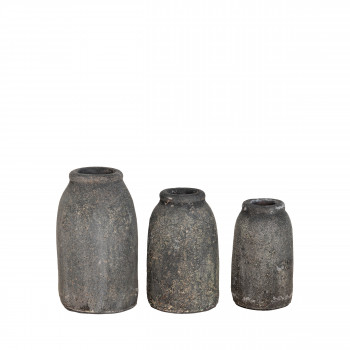 Velas - Lot de 3 vases en terre cuite à effet vieilli