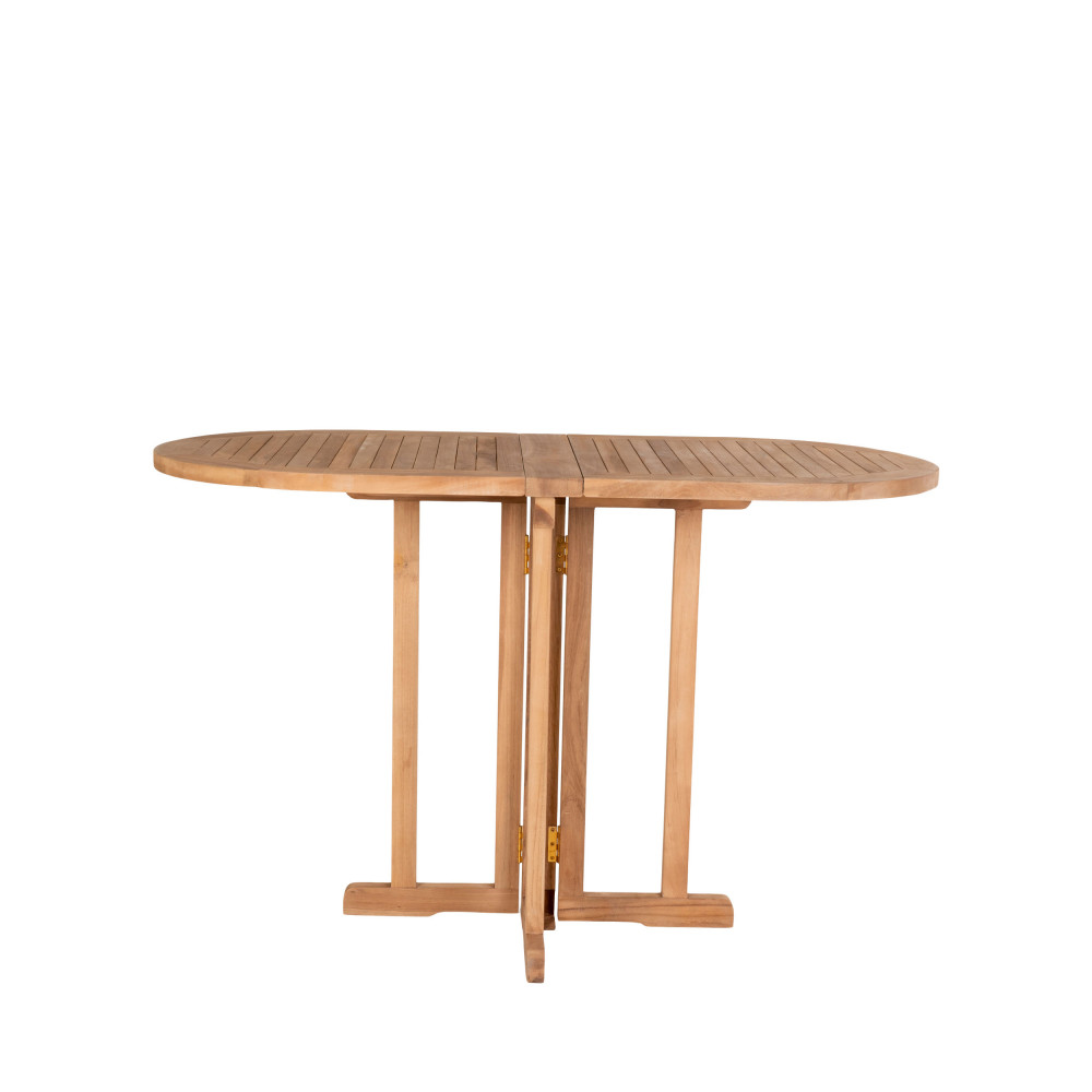 Huelva - Table à manger en teck pour balcon 120x60cm - Couleur - Bois clair