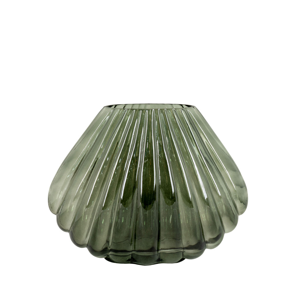 Palma - Vase en verre H22cm - Couleur - Vert