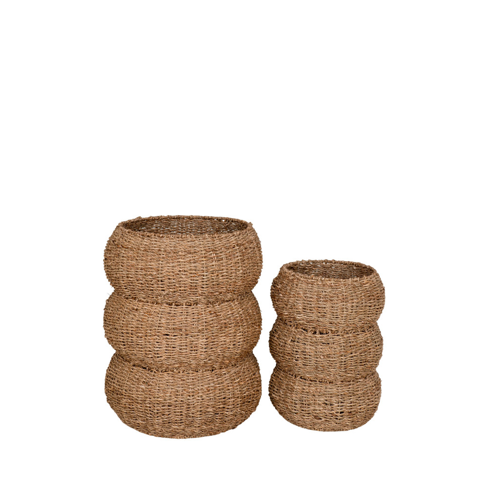 Sarbas - Lot de 2 paniers en jonc de mer - Couleur - Naturel