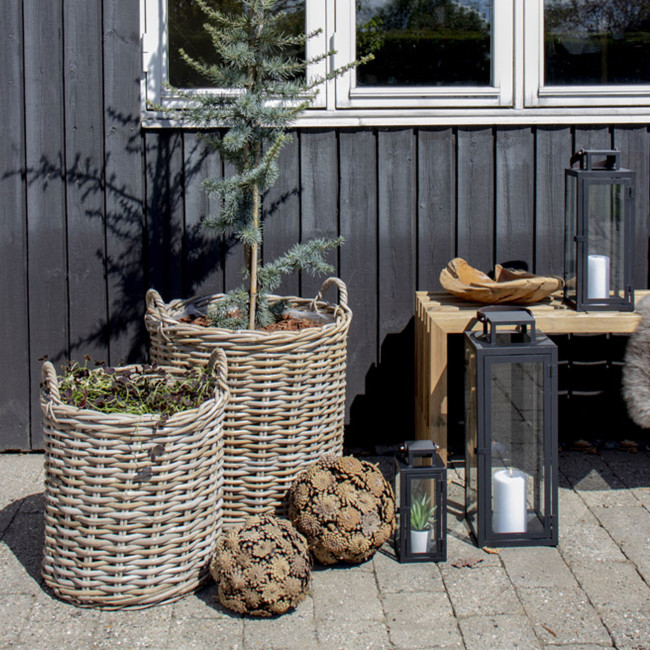 Indo - Lot de 2 paniers en rotin