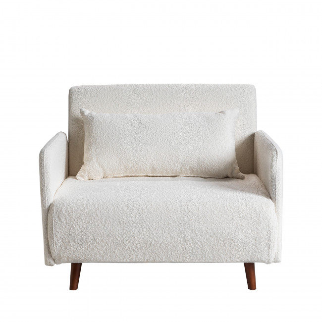 Belushi - Fauteuil convertible en tissu bouclette
