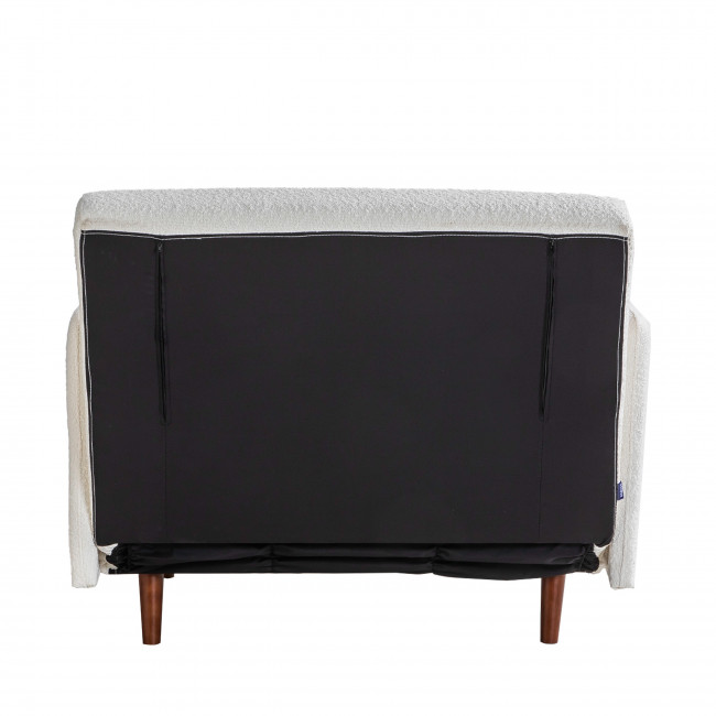 Belushi - Fauteuil convertible en tissu bouclette