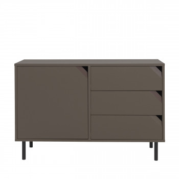 Corner - Buffet 1 porte 3 tirroirs en bois L118cm