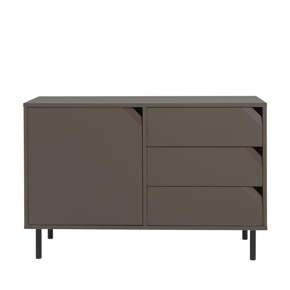 Corner - Buffet 1 porte 3 tiroirs en bois L118cm - Couleur - Marron