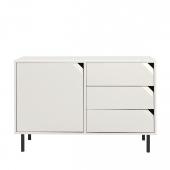 Corner - Buffet 1 porte 3 tirroirs en bois L118cm