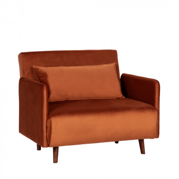 Belushi - Fauteuil convertible en velours