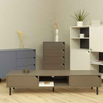 Corner - Meuble TV 2 portes en bois L177cm