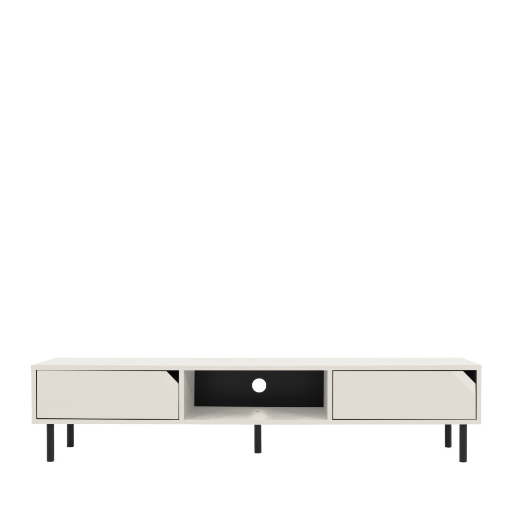 Corner - Meuble TV 2 portes en bois L177cm - Couleur - Blanc cassé