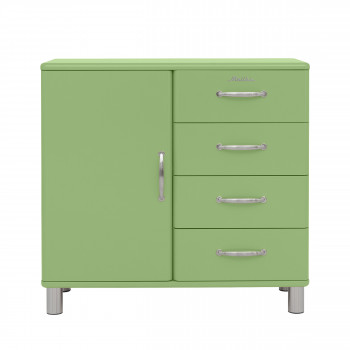 Malibu - Buffet vintage 1 porte 4 tirroirs L98cm