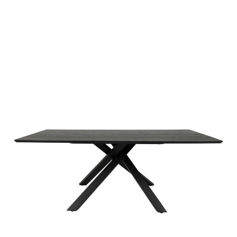 Cox - Table à manger en bois 200x95 - Couleur - Noir