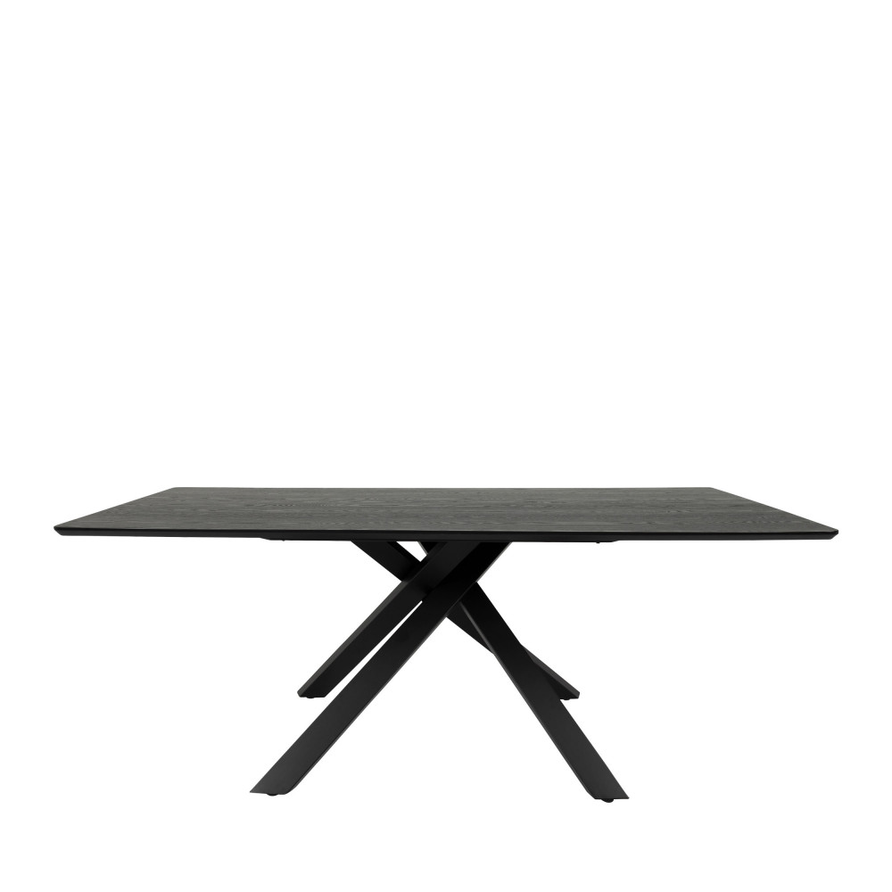 cox - table à manger en bois 200x95 - couleur - noir