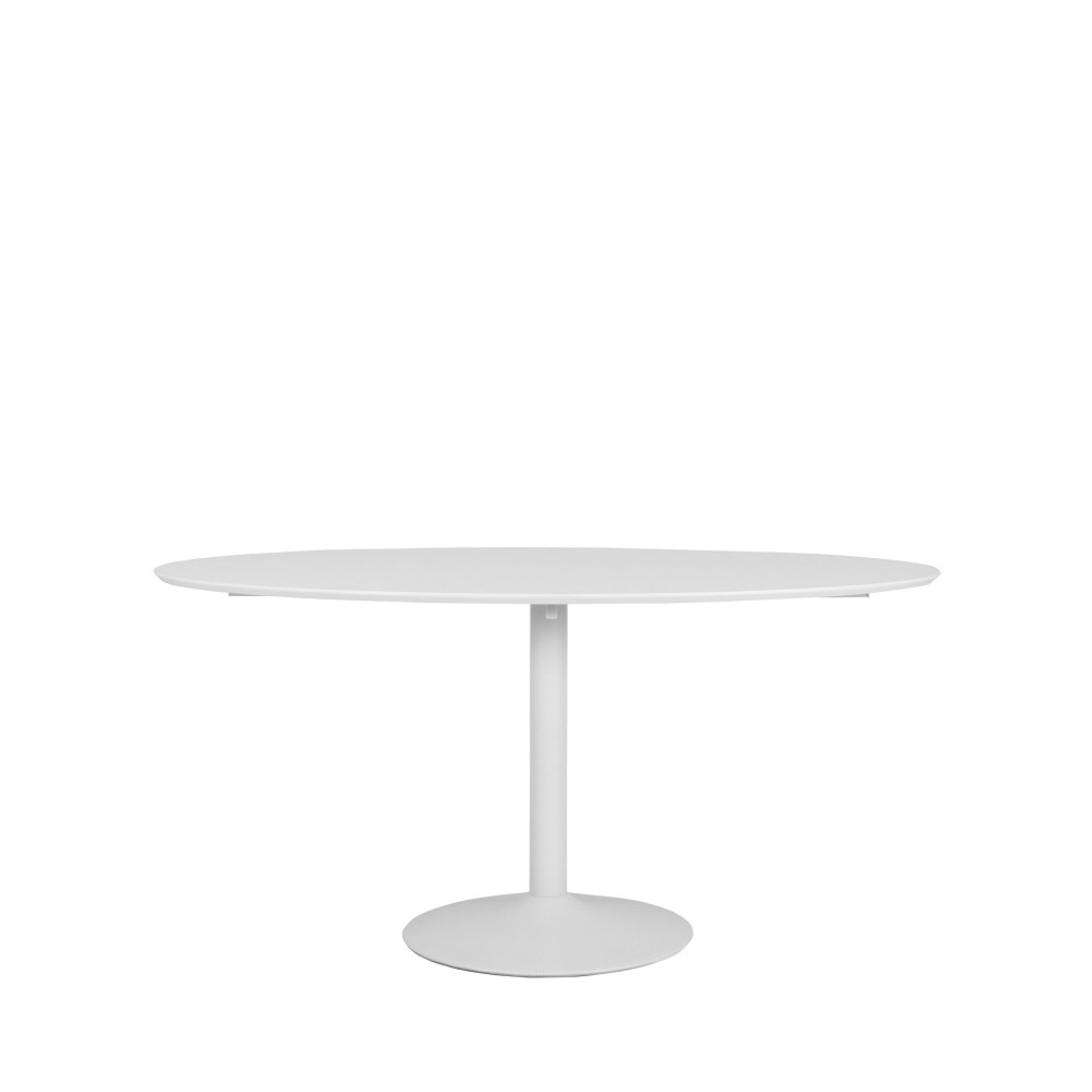 Taco elipse - Table à manger en bois 160x110 - Couleur - Blanc