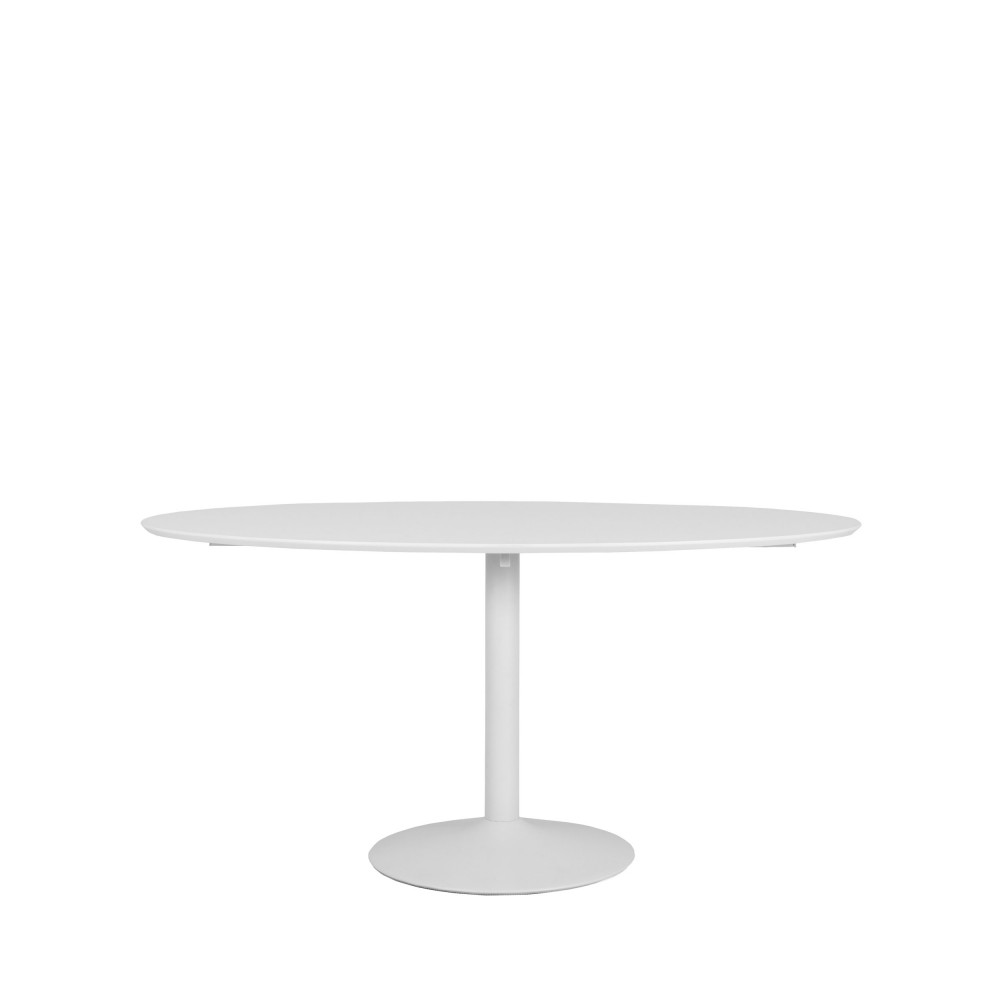 taco elipse - table à manger en bois 160x110 - couleur - blanc