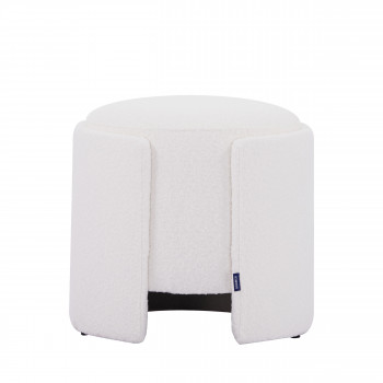 Lilo - Pouf rond en tissu bouclette ø43cm