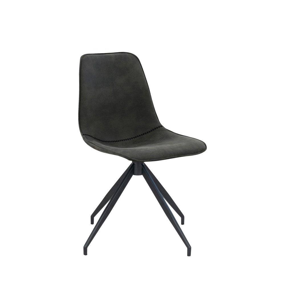 Monaco - Lot de 2 chaises en tissu et métal - Couleur - Gris anthracite