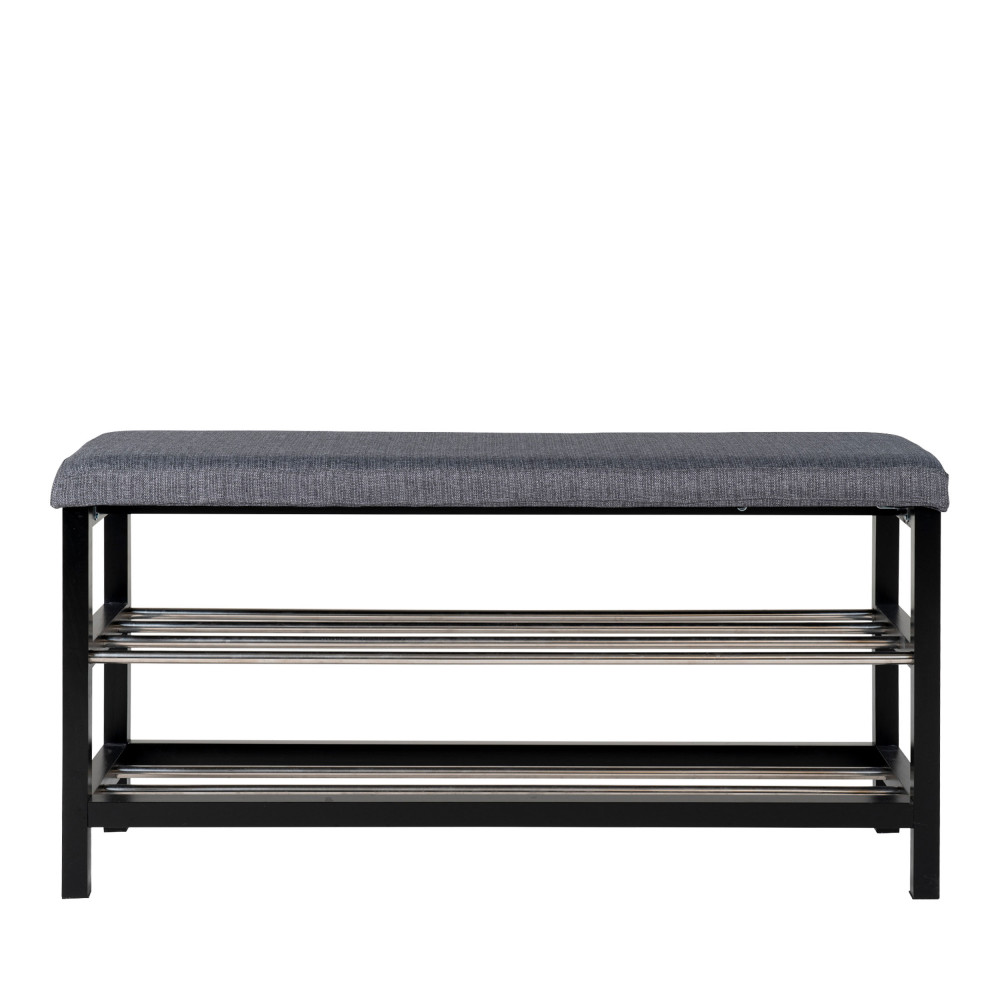 Padova - Banc en métal et tissu avec étagères L100cm - Couleur - Gris