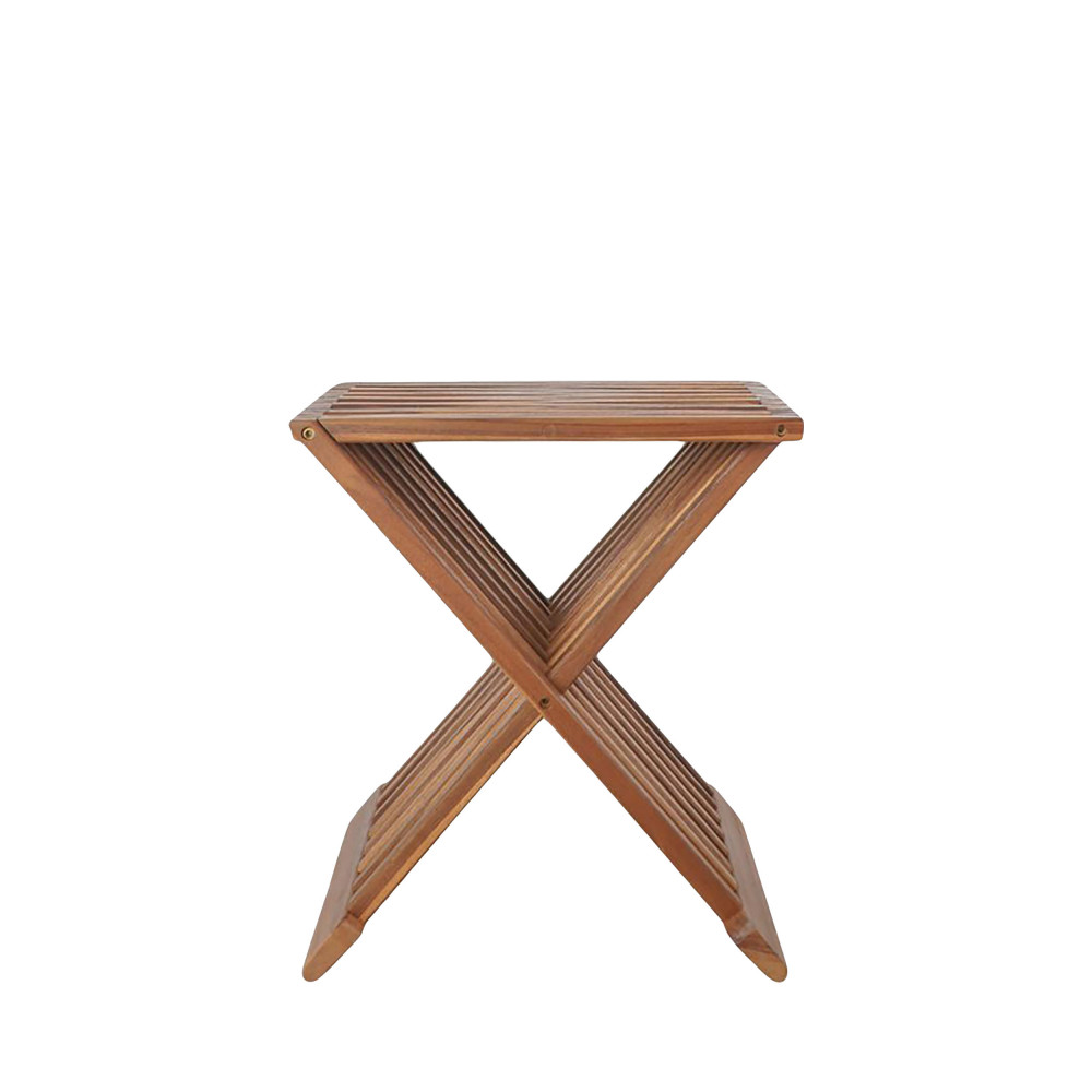 erto - tabouret en teck h45cm - couleur - naturel