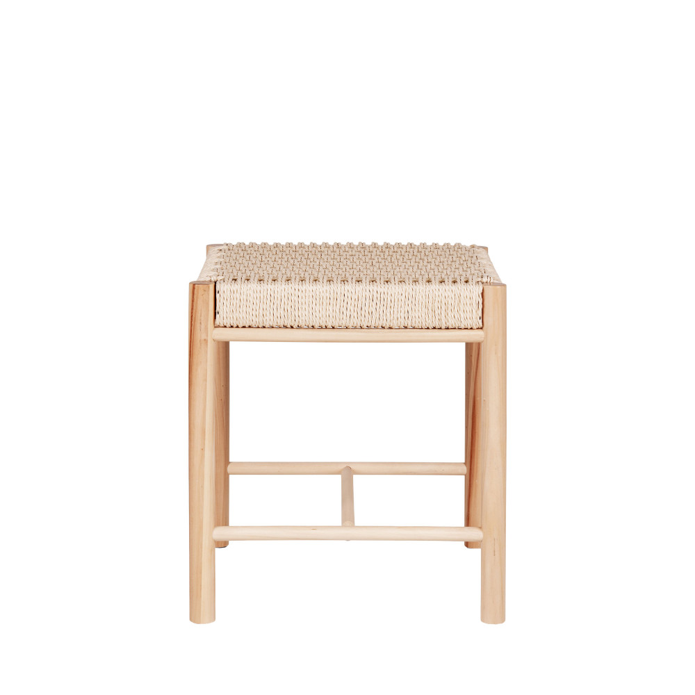 abano - tabouret en bois et corde h46,5cm - couleur - naturel