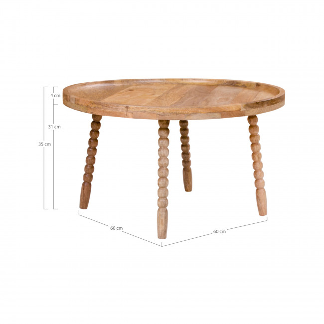 Jammu - Table basse ronde en manguier ø60cm