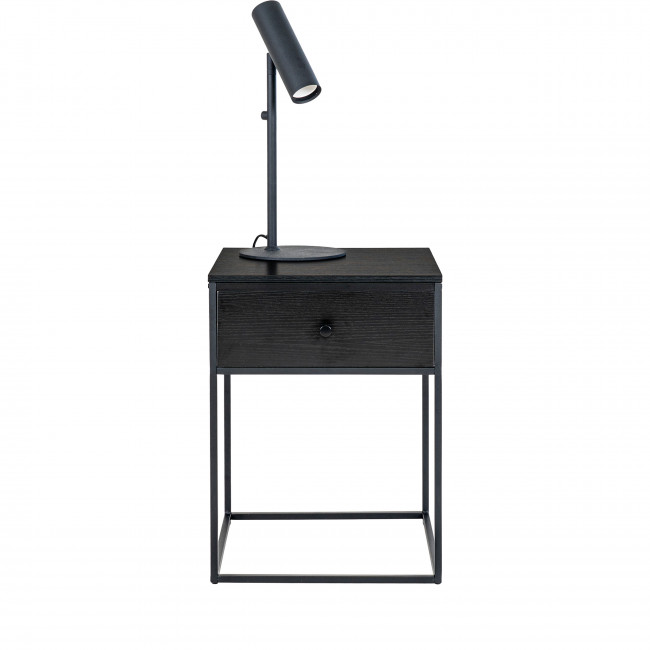 Vita - Table de chevet avec tiroir en bois et métal