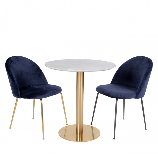 Bolzano - Table à manger ronde effet marbre ø90cm