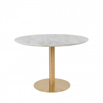 Bolzano - Table à manger ronde effet marbre ø110cm