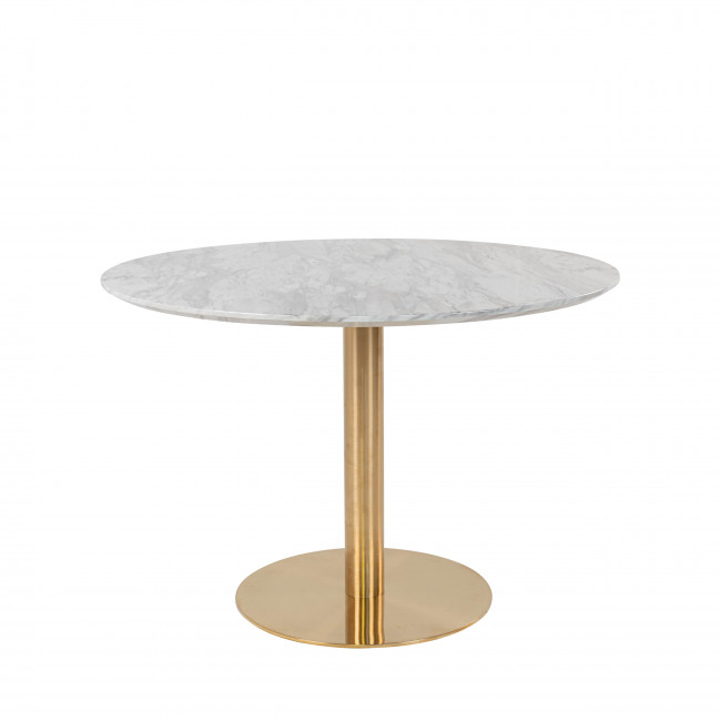 Bolzano - Table à manger ronde effet marbre ø110cm